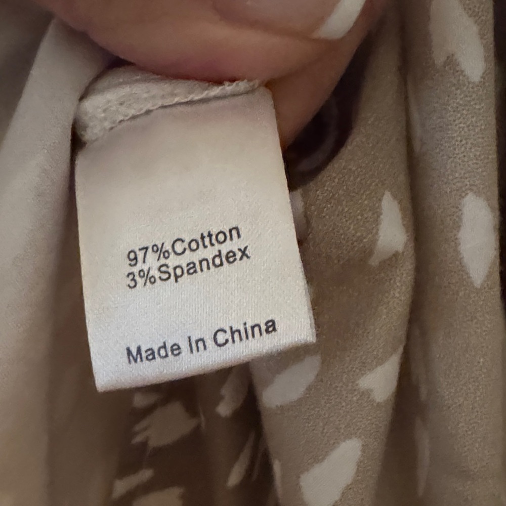 Tuckernuck Taupe and White fawn print Royal Short Dress. Medium. NWT - Picture 3 of 7